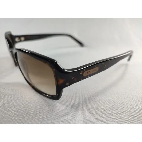 Coach Chelsea S426 Tortoise Brown Sunglasses Crystal Inset Temples Case Cloth - Picture 4 of 13